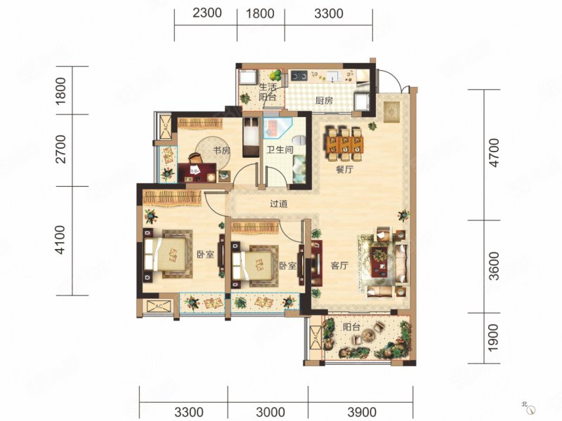 御景蓝湾名庭3室2厅97.17㎡万二手房图片