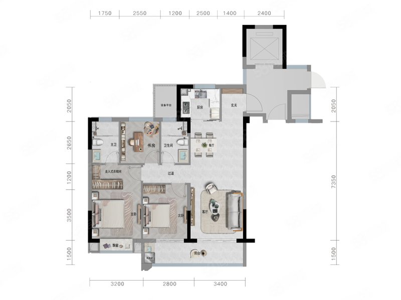 格兰春晨·悦莱3室2厅102㎡143万二手房图片