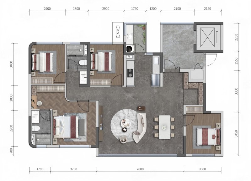 武侯西派御府4室2厅128㎡360万二手房图片