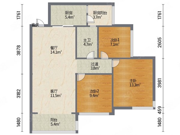【多图】上城湾畔,街口中心区租房,上城湾畔 3室2厅1卫 电梯房 精装修