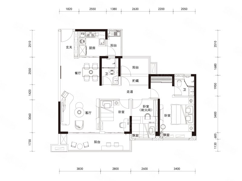 碧桂园太阳城(新房)4室2厅2卫120㎡南北79万