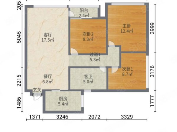 布心租房,粤海城 3室2厅1卫 电梯房 精装修96平米,罗湖租房-深圳58