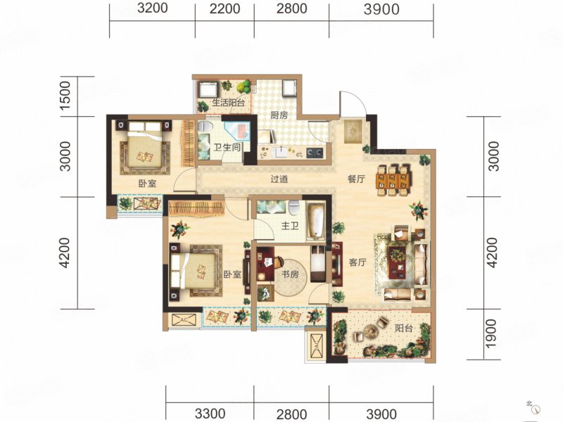 御景蓝湾名庭3室2厅100.07㎡万二手房图片