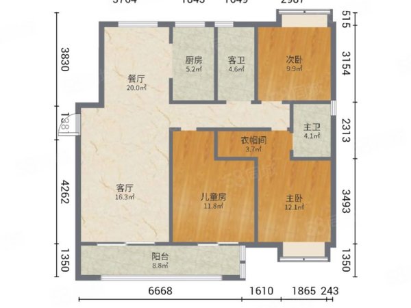 纯毛坯(鸿坤理想湾三房两卫)可租长期(原房东),新吴租房-无锡58安居客