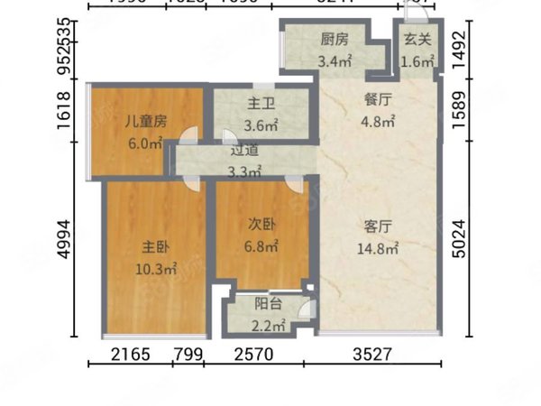 布心租房,粤海城 3室2厅1卫 电梯房 精装修102平米,罗湖租房-深圳58