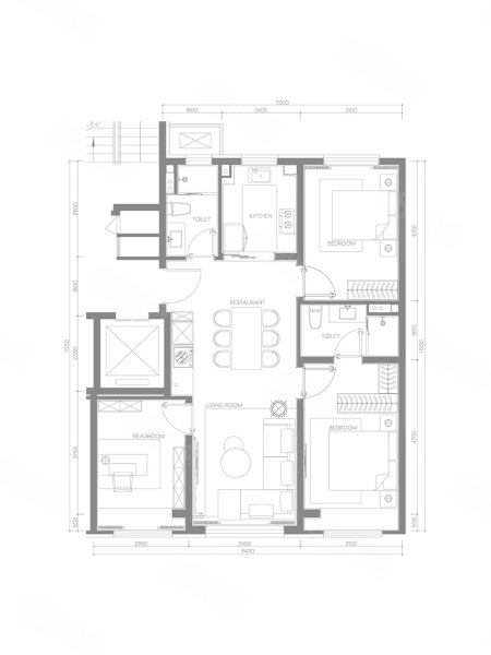 中海興叁號(hào)院(新房)3室2廳2衛(wèi)118㎡南北861萬