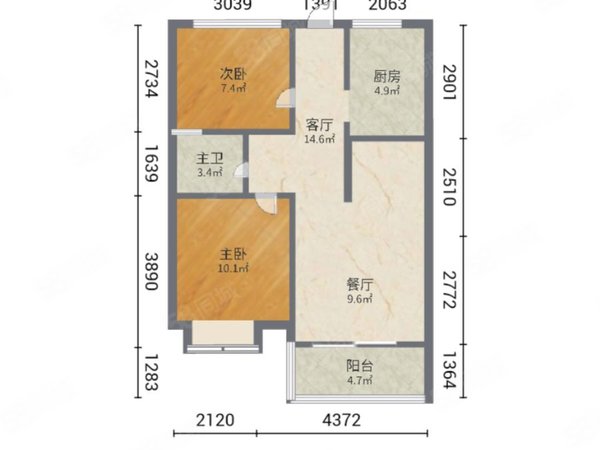 【多图】水岸香堤,陆家镇租房,水岸香堤 2室2厅1卫 2200.