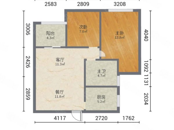 96平米最好户型图图片