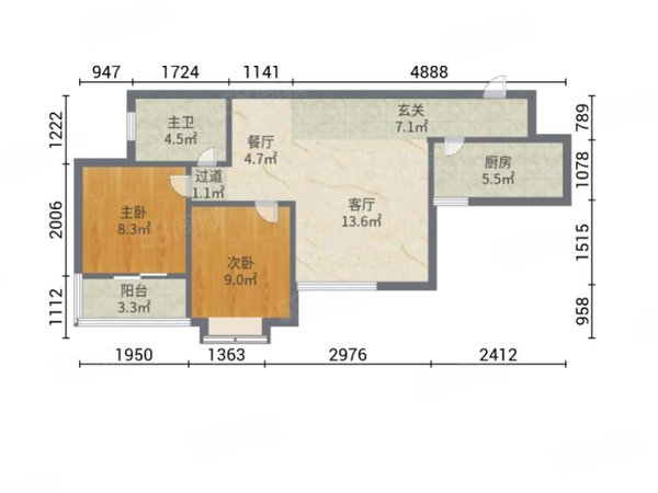 【多图】东悦名轩,东门租房,东悦名轩 2室2厅1卫 电梯房 65平米,罗湖