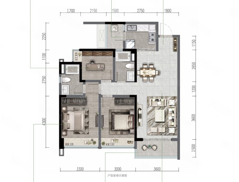天府菁萃里二期(新房)3室2厅108㎡132万二手房图片