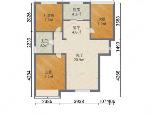 沈阳浑南白塔堡碧桂园公园里精装修 南北通透3室 设施齐全 房主双包