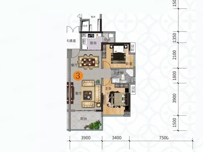 樵顺高建广场2室2厅87㎡44万二手房图片