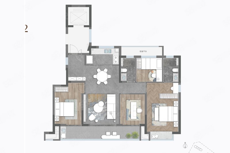 鸿鋆府4室2厅135㎡291万二手房图片