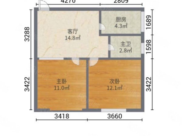 青岛李沧振华路升平路小区升平路小区 2室1厅1卫  精装修58平米出租