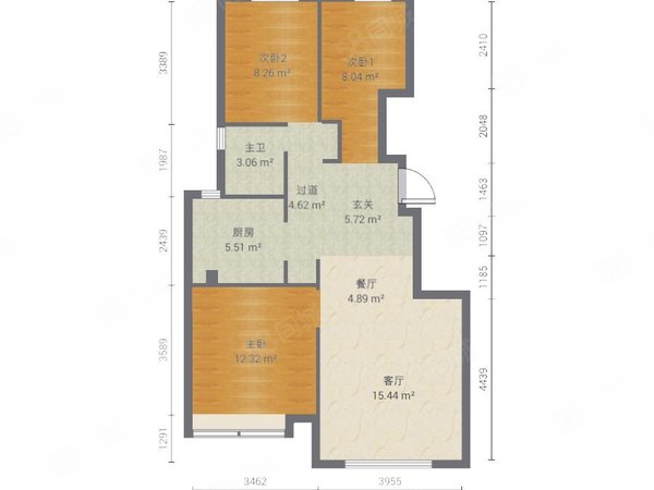 天津武清下朱庄街梧桐大道梧桐大道 3室2厅1卫  电梯房 90平米出租