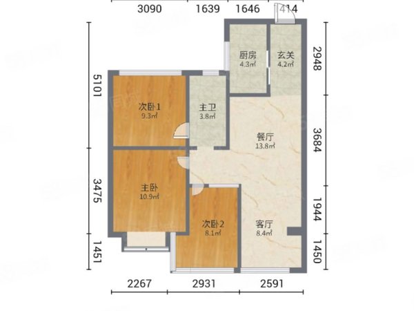 苏州吴江汾湖国风云樾花园国风云樾花园 3室1厅1卫  电梯房 精装修85