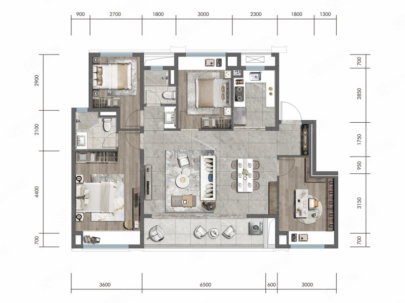 保利怡心和颂(新房)4室2厅126㎡287万二手房图片