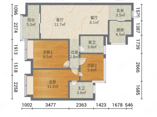 廣州荔灣廣鋼新城保利和光晨樾保利和光晨樾 3室2廳1衛 5800.