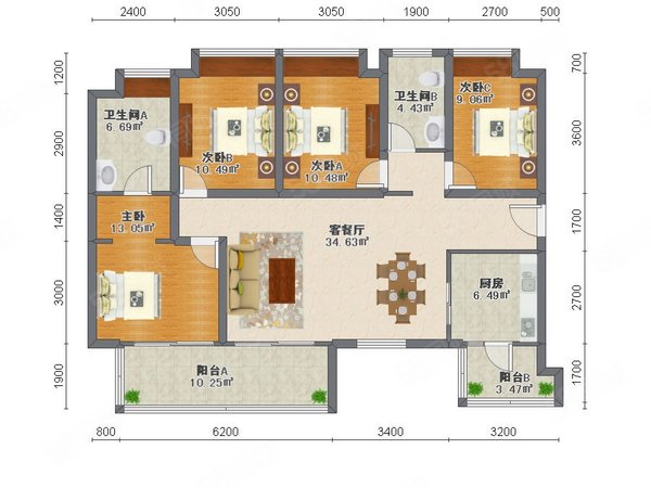 龙潭寺租房,恒大锦城 4室2厅2卫 电梯房 137平米,成华租房-成都58安居