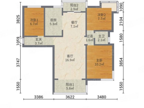 【多圖】海悅府,東海灣租房,海悅府 3室2廳2衛 3500.