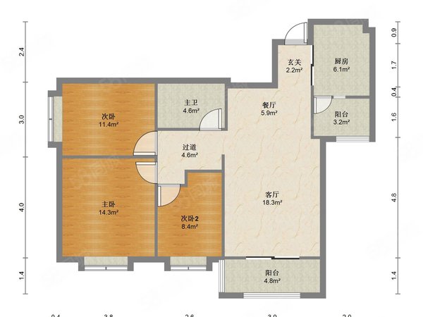 昆明西山前卫营润城八区润城八区 3室2厅2卫 精装修 电梯房 105平出租