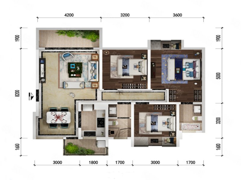 蜀郡清上居(新房)3室2厅108㎡106万二手房图片