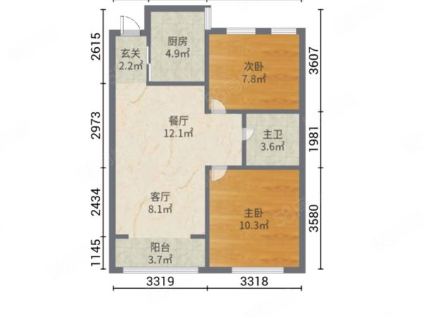 【多圖】中南世紀城(三期),十梅庵租房,中南世紀城(三期) 2室2廳1衛