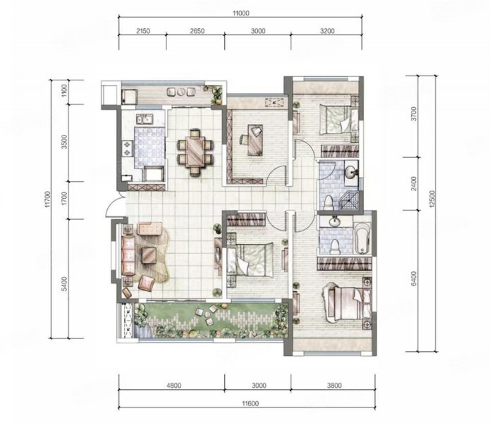 嘉合凤凰岛4室2厅136㎡139万二手房图片