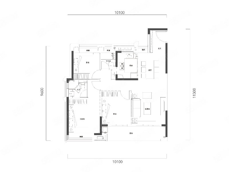 宝业·璞园3室2厅2卫110㎡南北220万