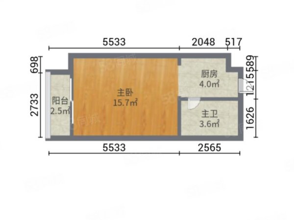 【多圖】萬科城(北區),上衝租房,萬科城(北區) 1室0廳1衛 1700.