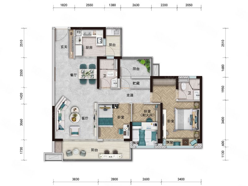 碧桂园太阳城(新房)4室2厅2卫120㎡南北79万