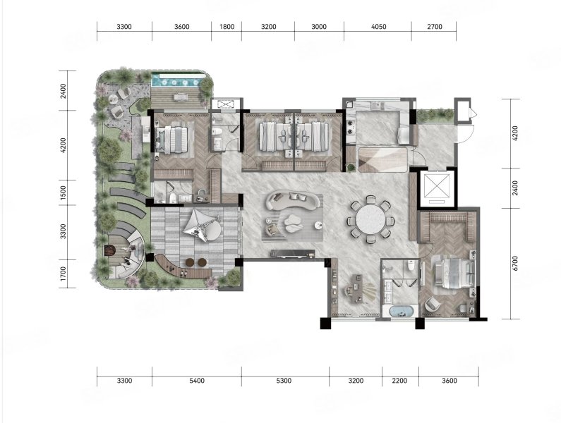 国瑞·麓林府5室2厅3卫182㎡南北173万