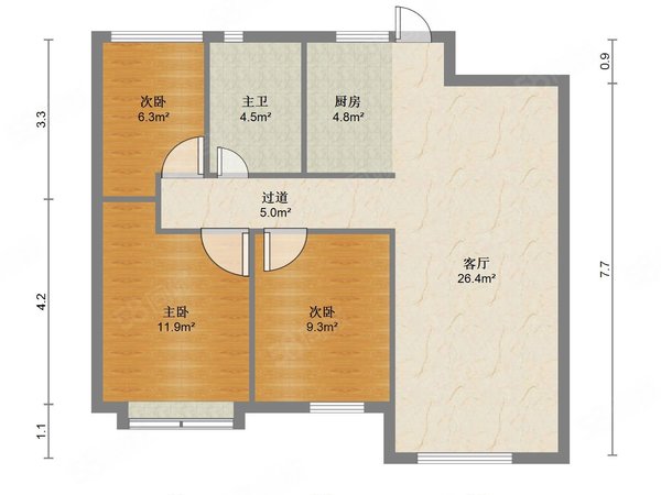 蘇州相城高鐵新城金科觀天下花苑金科觀天下花苑 3室2廳1衛 3200.