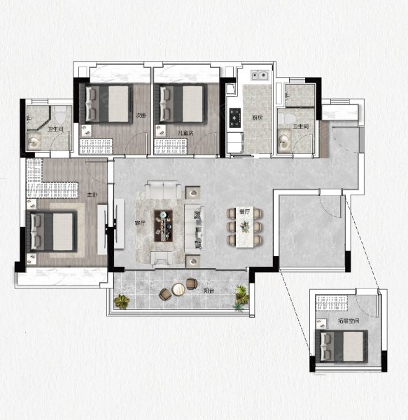 中盛龙骧水岸(新房)4室2厅103㎡165万二手房图片