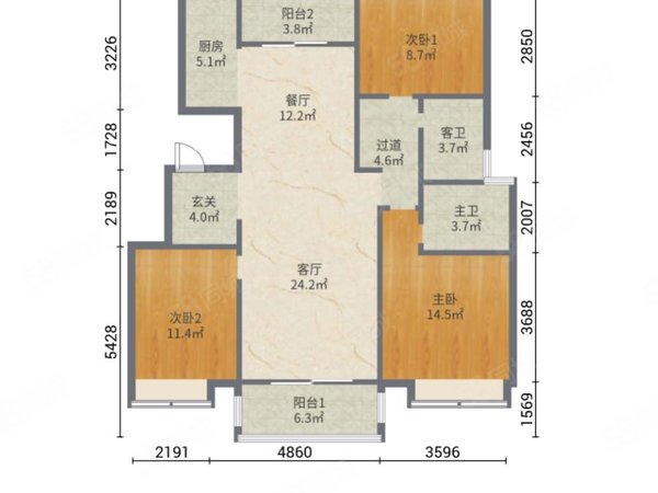 【多图】鸿园梧桐苑,鸿园片区租房,鸿园梧桐苑 3室2厅2卫 2000.