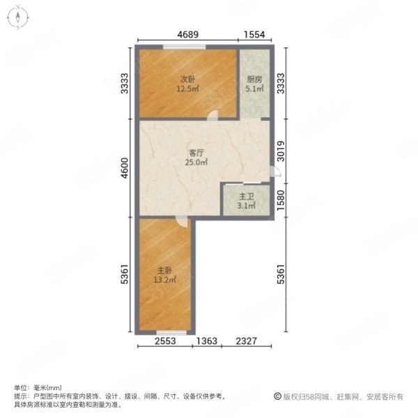 长青家园2室1厅1卫50.33㎡南北22.8万