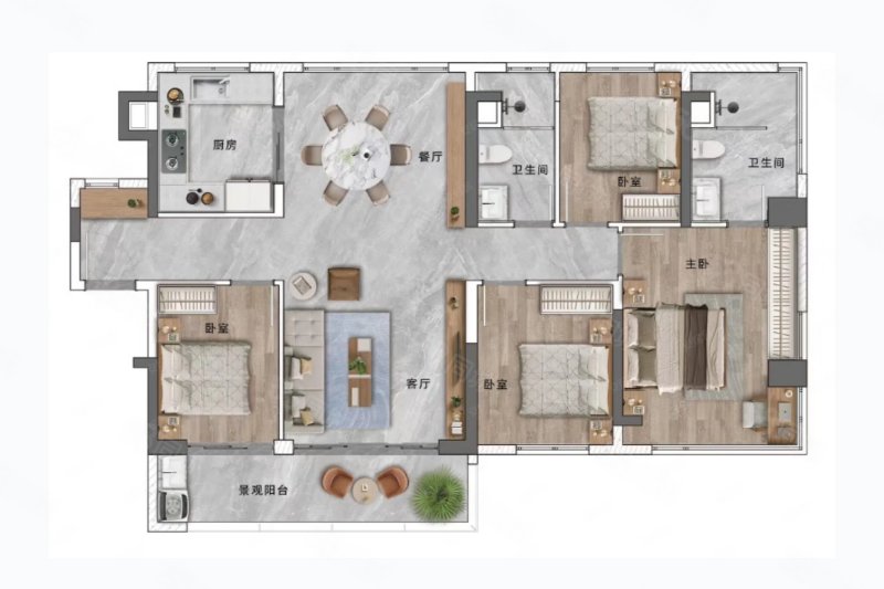 东建天赋龙湾4室2厅120㎡万二手房图片