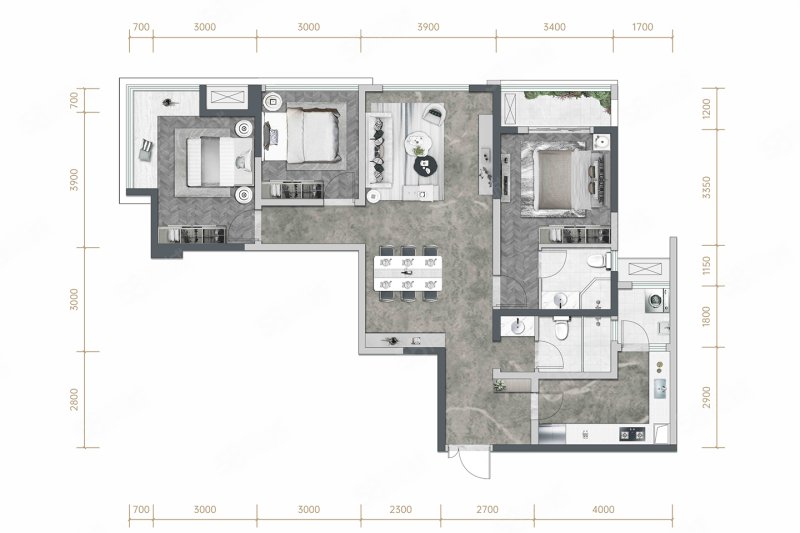 天府公园观澜9号3室2厅125㎡208万二手房图片