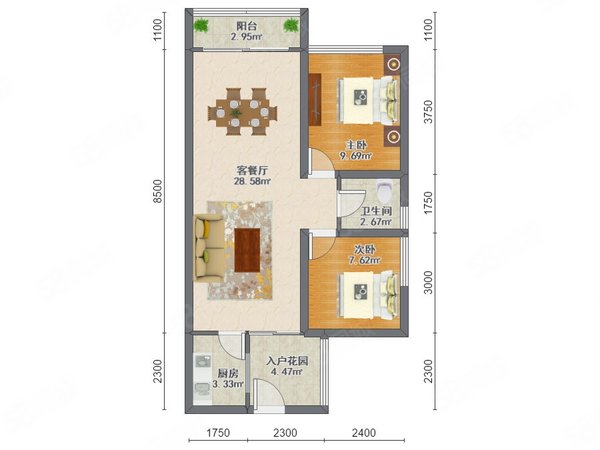 【多图】珠江花园,星河湾租房,珠江花园 2室2厅1卫 电梯房 豪华装修