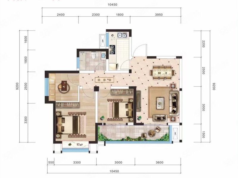 天和凤凰郡3室2厅84.68㎡59万二手房图片