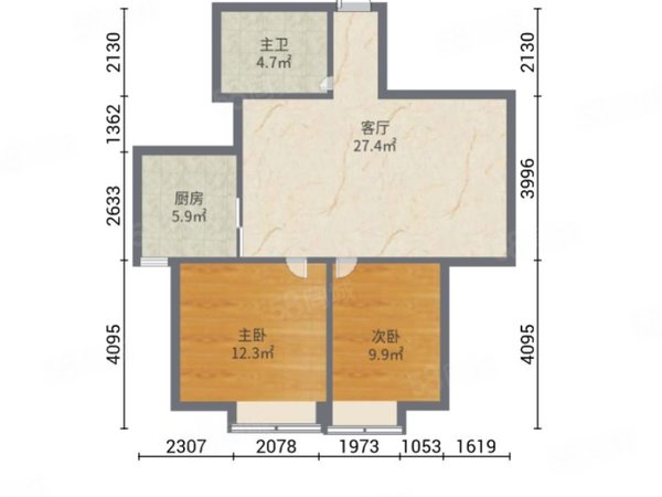 【多图】北村新苑,北村租房,北村新苑 2室1厅1卫 电梯房 精装修80平米
