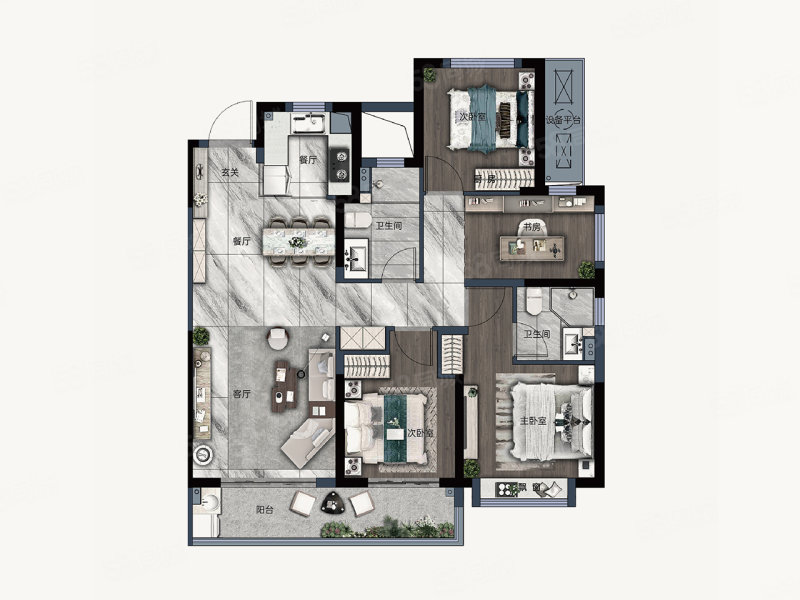能建·百誉府4室2厅128㎡436万二手房图片
