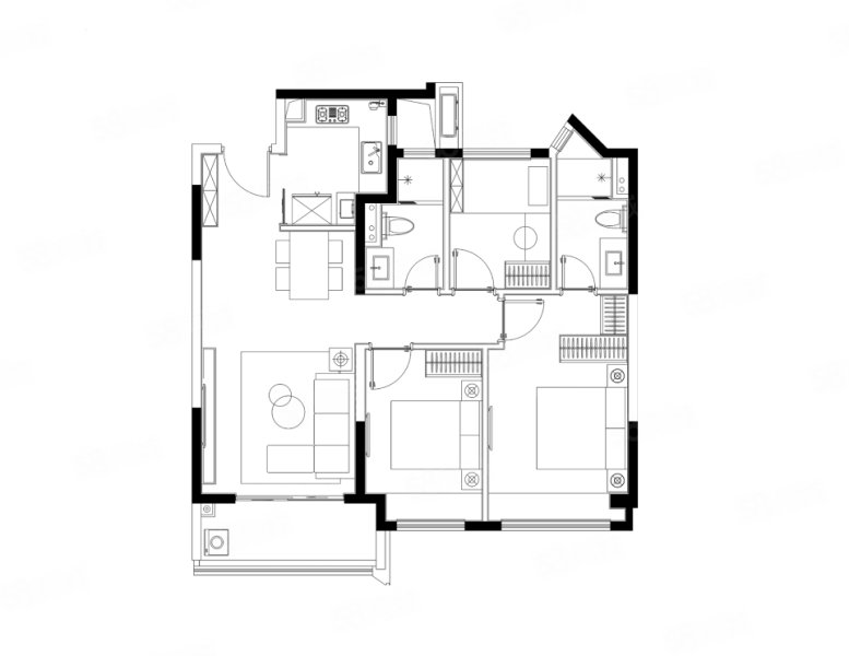 中建虹悦里3室2厅99㎡763万二手房图片