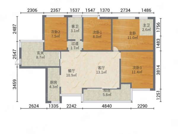 惠州博罗石湾聚龙天誉湾石湾政府旁 聚龙天誉湾 4室2厅2卫 超大阳台