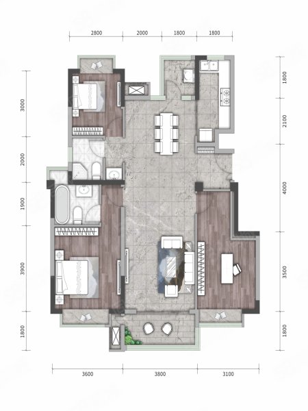 蜀道牧山溪岸3室2厅114㎡112万二手房图片