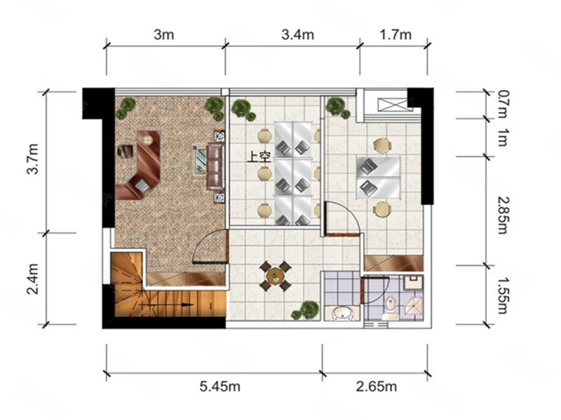 洲际健康城(新房)2室3厅75㎡48万二手房图片