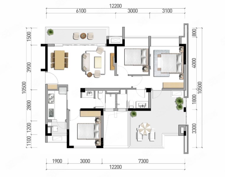 梦享春山可望(新房)3室2厅95.5㎡85万二手房图片