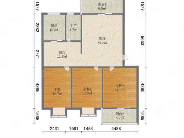 【多图】新房绿色家园,辛家庙租房,新房绿色家园 3室2厅1卫 电梯房