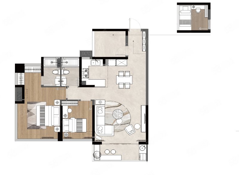 涛汇碧澜湾3室2厅105㎡116万二手房图片