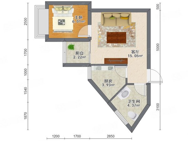 深圳福田彩田村長城盛世家園(一期)長城盛世家園(一期) 1室1廳1衛